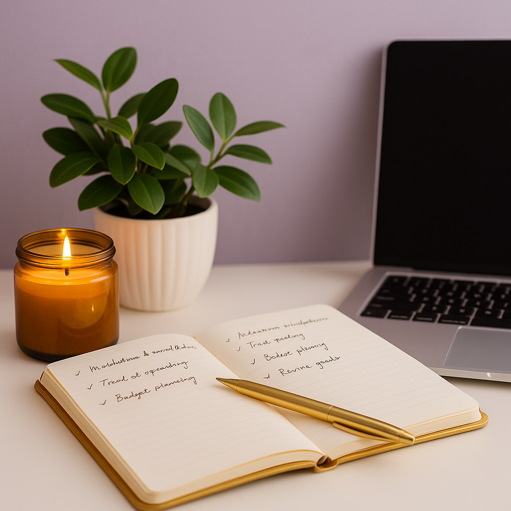 Miniatura editorial lavanda/dourado