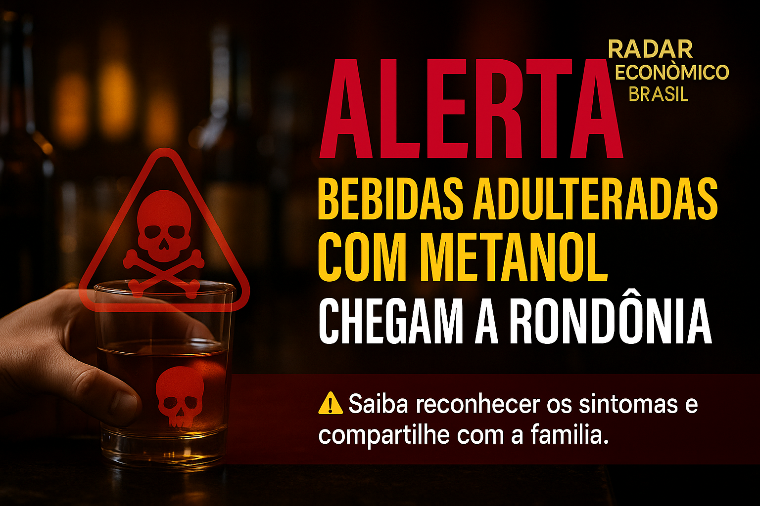 Alerta público sobre bebidas adulteradas com metanol no Brasil