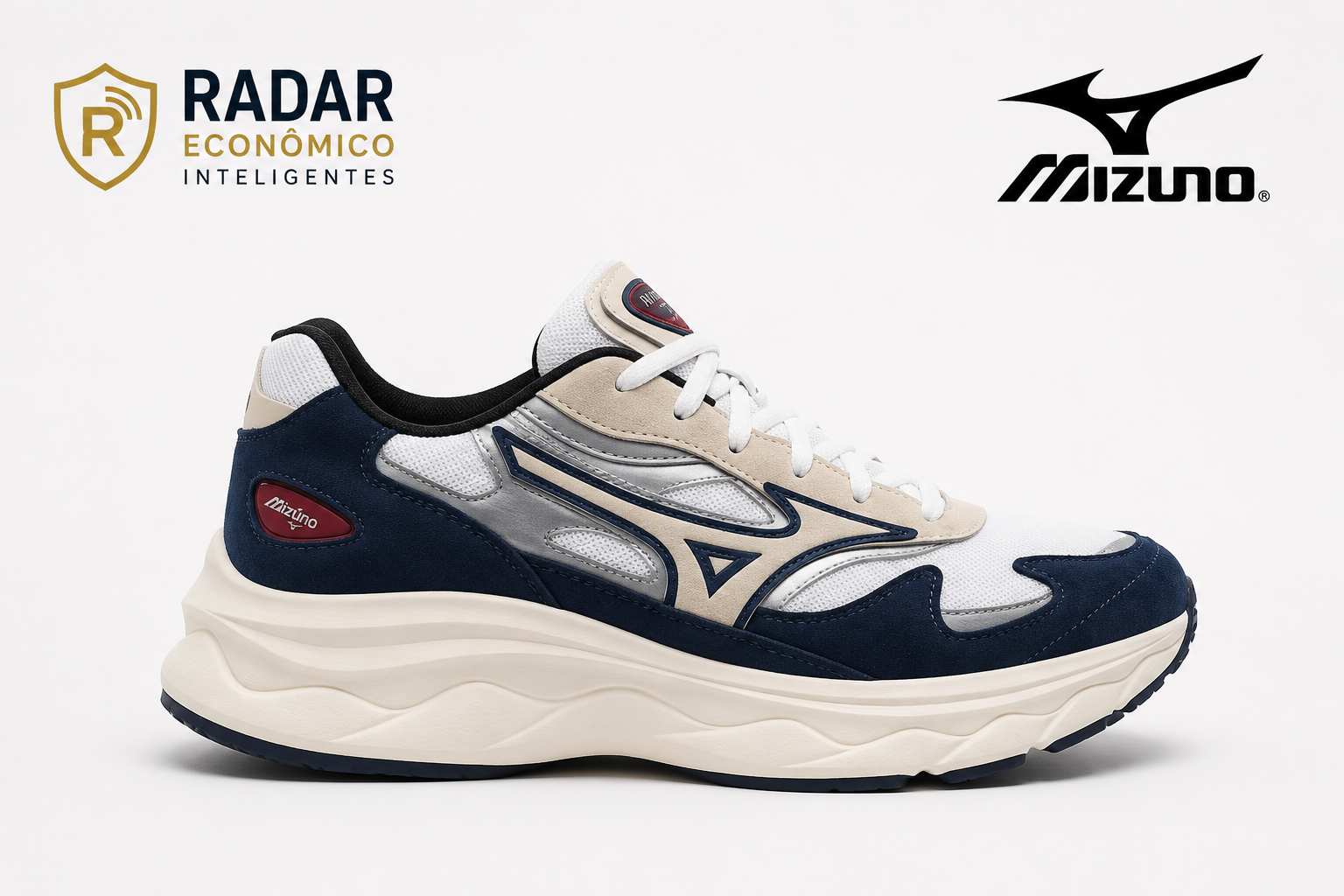 Visão Superior e Ajuste do Tênis Mizuno Wave