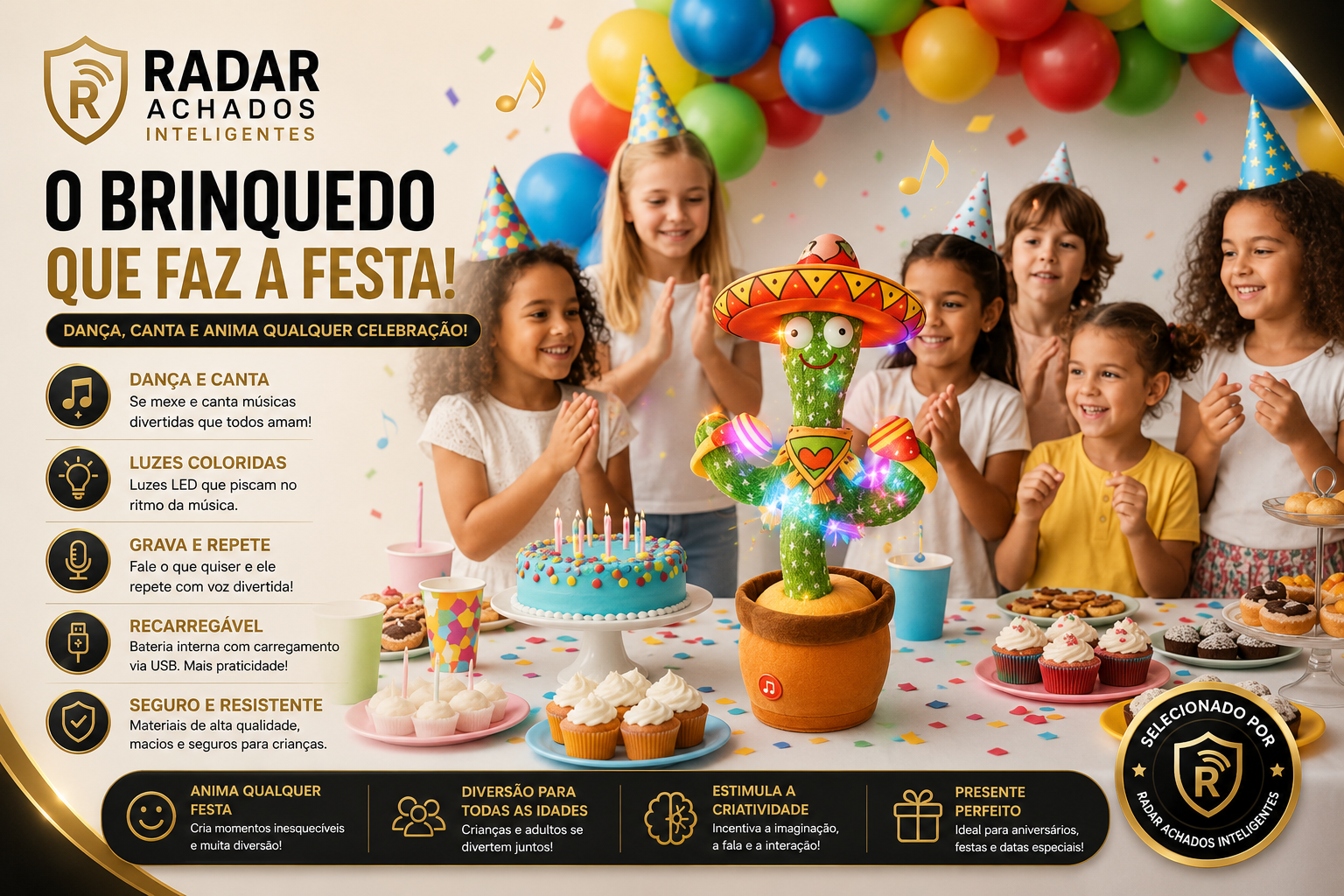 Cacto Dançarino - O brinquedo que faz a festa
