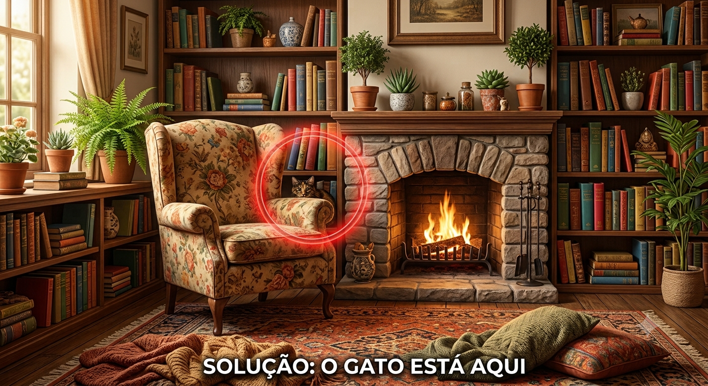 Solução do Gato Escondido no Teste de Visão