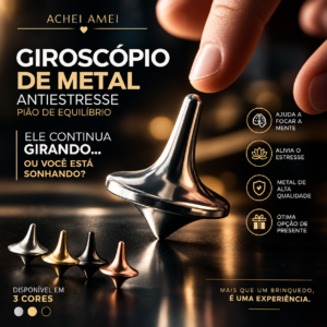 Giroscópio de Metal Antiestresse – Brinquedo de Rotação